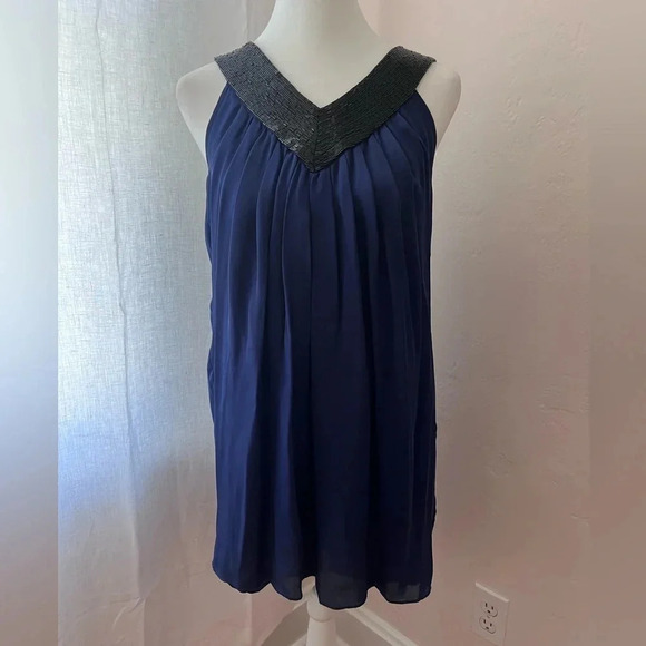 Alice + Olivia Blue Beaded Neck Mini Dress Women Size XS - Picture 1 of 9